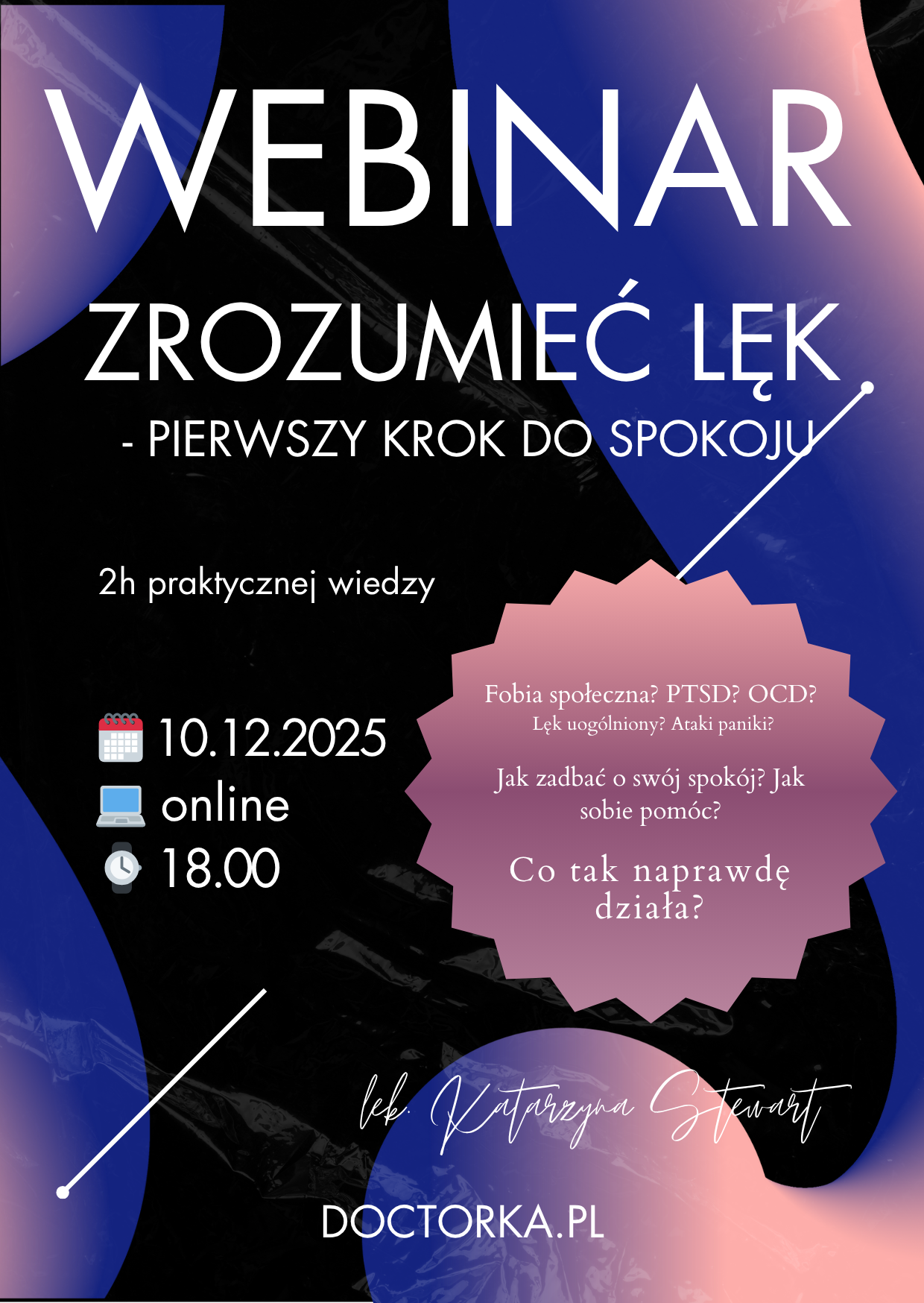 Webinar - "Zrozumieć lęk - pierwszy krok do spokoju"